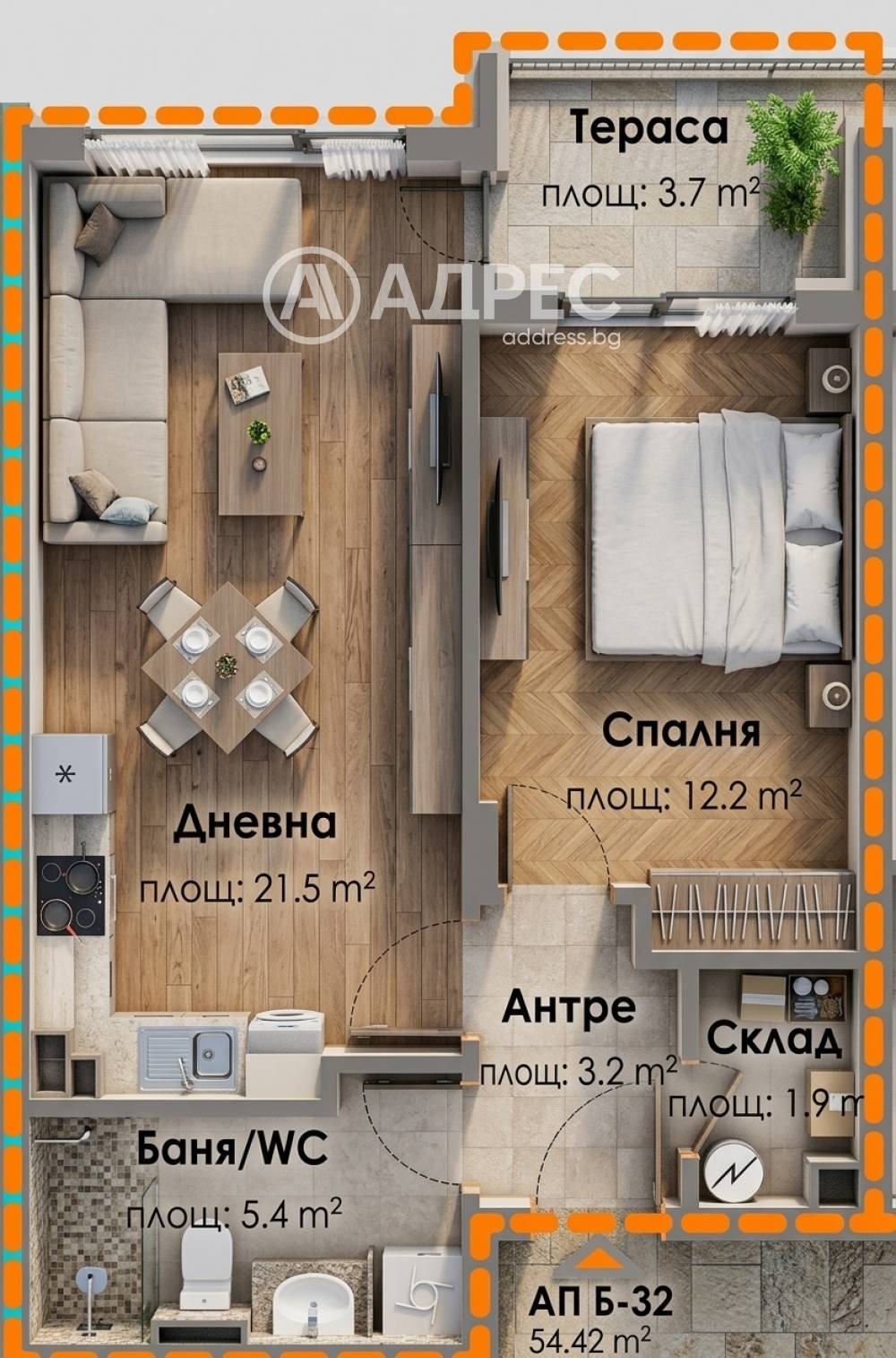 Продава 2-СТАЕН, гр. София, Малинова долина, снимка 4 - Апартаменти - 55661787