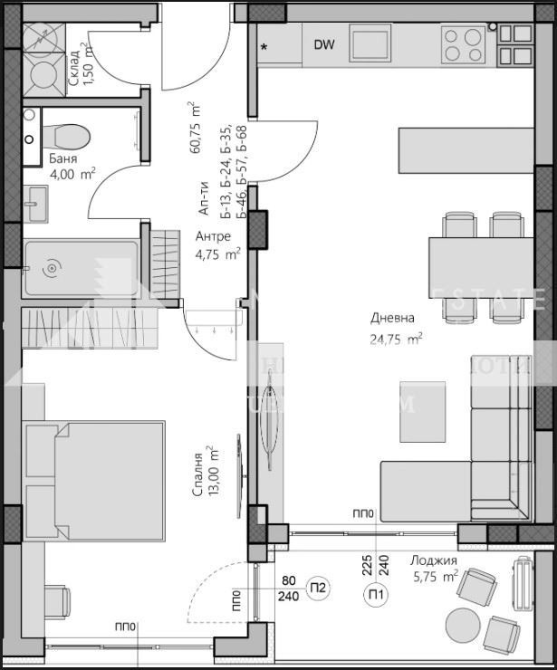 À venda  1 quarto Plovdiv , Hristo Smirnenski , 72 m² | 48057899 - imagem [3]