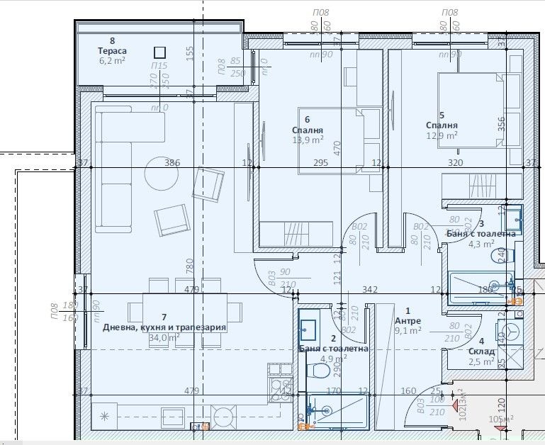 Продава 3-СТАЕН, гр. Пловдив, Коматево, снимка 3 - Апартаменти - 52375500