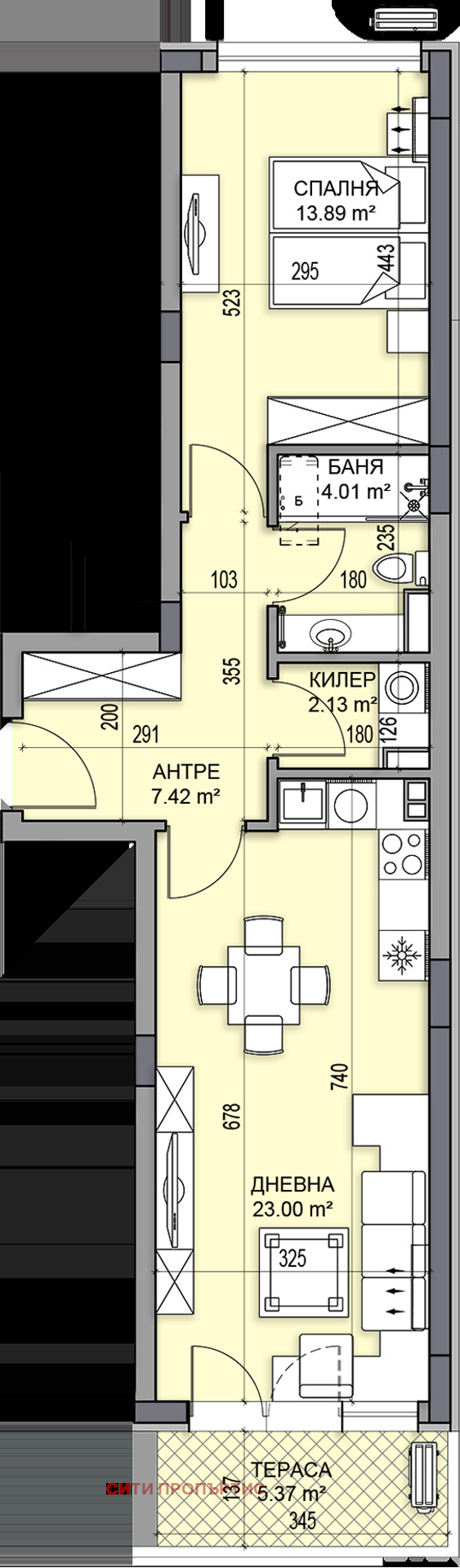 En venta  1 dormitorio Plovdiv , Gagarin , 78 metros cuadrados | 41138379 - imagen [3]