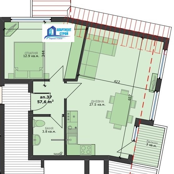Продава  2-стаен град Варна , Христо Ботев , 68 кв.м | 57373004 - изображение [2]