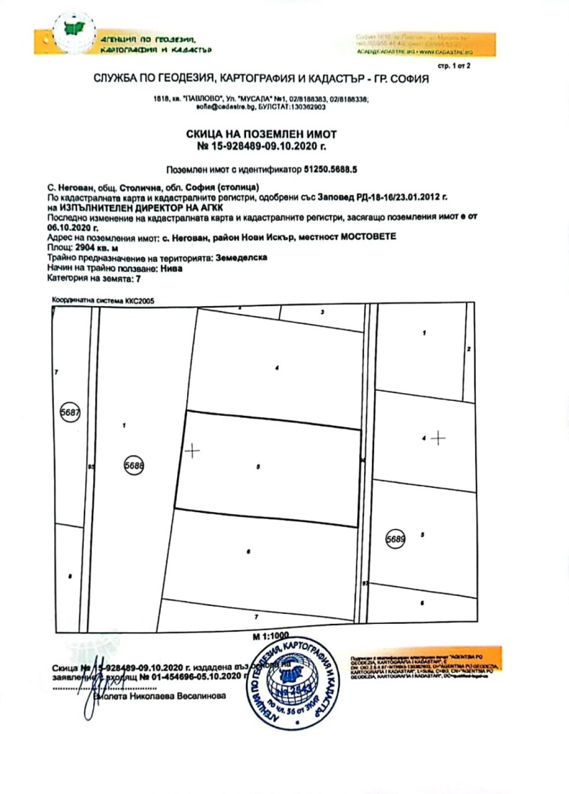 Продава ПАРЦЕЛ в град София, с. Негован - 2904 кв.м / 101 000 € » 197 538.83 лв., ИНХОЛД24
