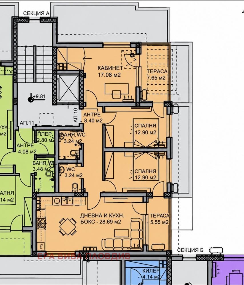 Продава 4-СТАЕН, гр. Пловдив, Остромила, снимка 2 - Апартаменти - 56098701