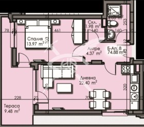 Продава 2-стаен град Бургас Изгрев - [1] 