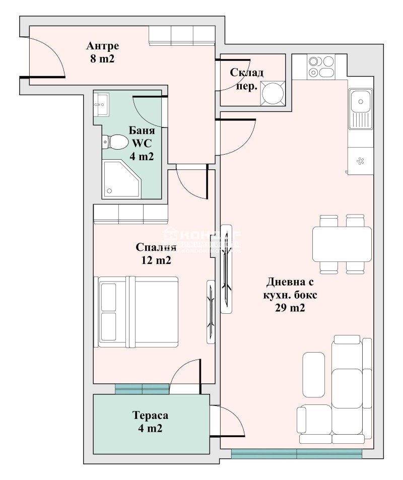 Zu verkaufen  1 Schlafzimmer Plowdiw , Trakija , 82 qm | 82667947 - Bild [2]