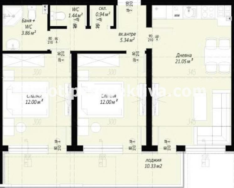 Till salu  2 sovrum Plovdiv , Kjutjuk Parij , 91 kvm | 90420467