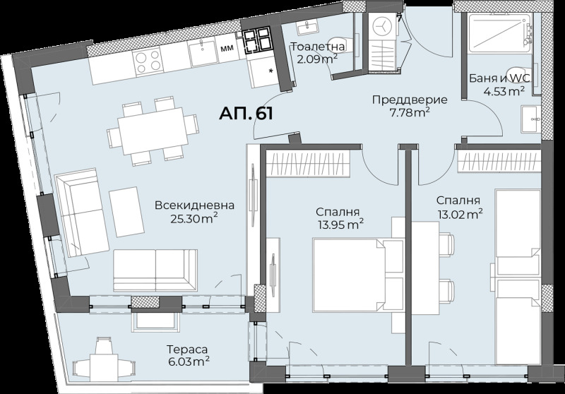 Til salgs  2 soverom Plovdiv , Hristo Smirnenski , 107 kvm | 79344365 - bilde [5]
