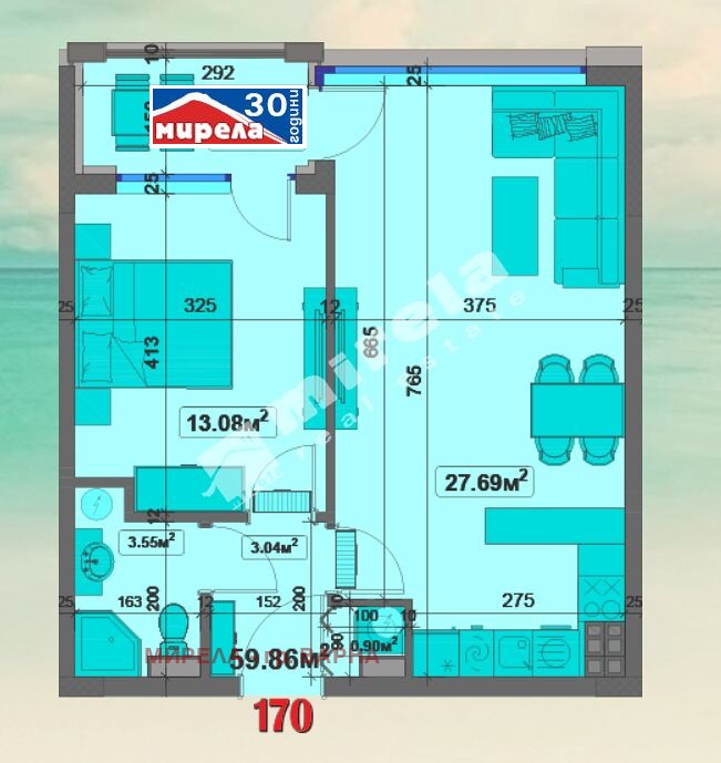 En venta  1 dormitorio Varna , Chayka , 72 metros cuadrados | 58123938