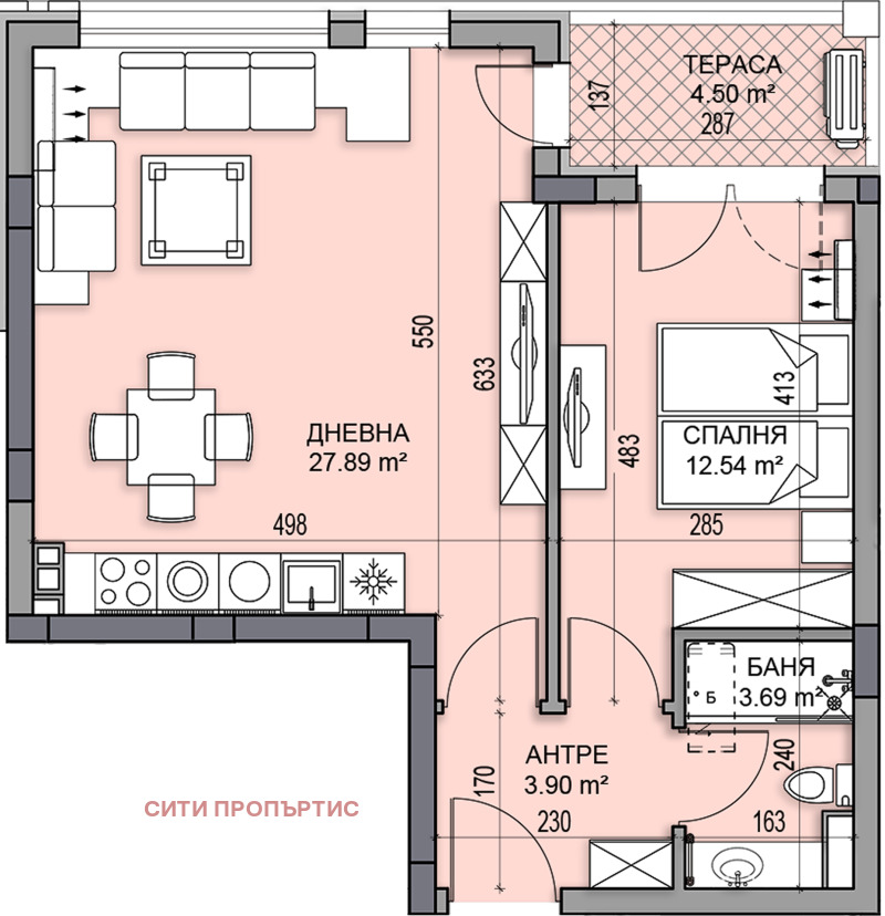 En venta  1 dormitorio Plovdiv , Gagarin , 77 metros cuadrados | 12603228 - imagen [3]