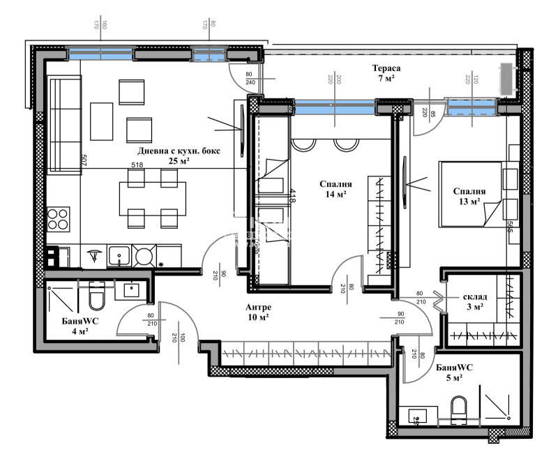 Продава  3-стаен град Пловдив , Въстанически , 117 кв.м | 39806318 - изображение [2]