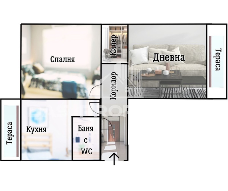 For Sale  1 bedroom Sofia , Druzhba 1 , 57 sq.m | 69735083 - image [2]