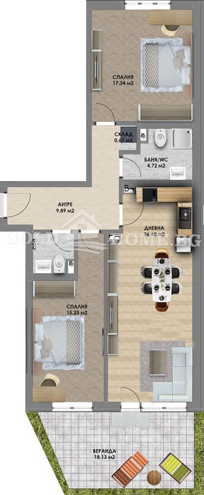 For Sale  2 bedroom Plovdiv , Hristo Smirnenski , 92 sq.m | 21872817 - image [8]