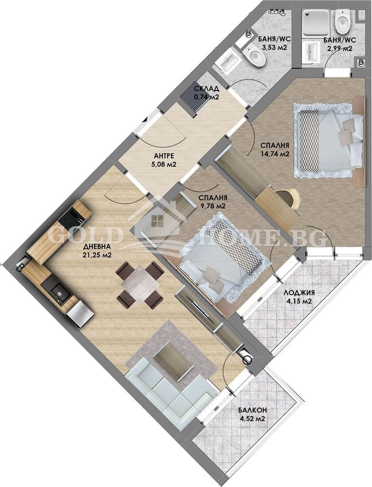 Na prodej  2 ložnice Plovdiv , Christo Smirnenski , 92 m2 | 21872817 - obraz [2]