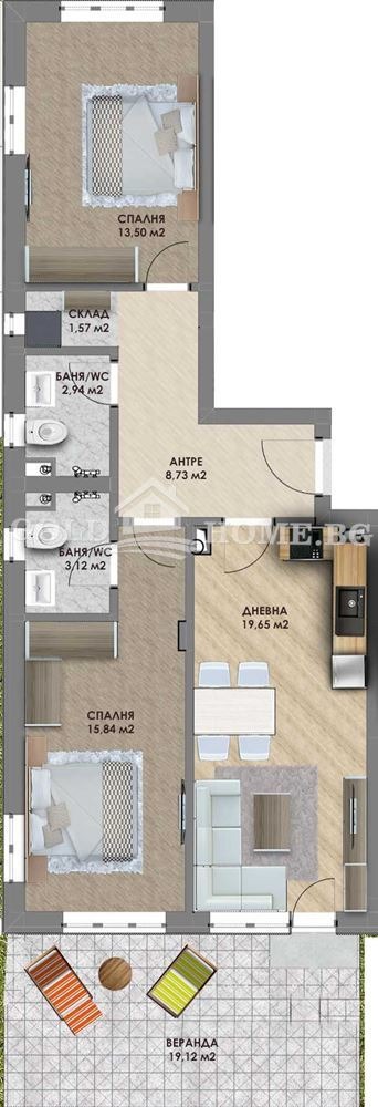 Na prodej  2 ložnice Plovdiv , Christo Smirnenski , 92 m2 | 21872817 - obraz [3]