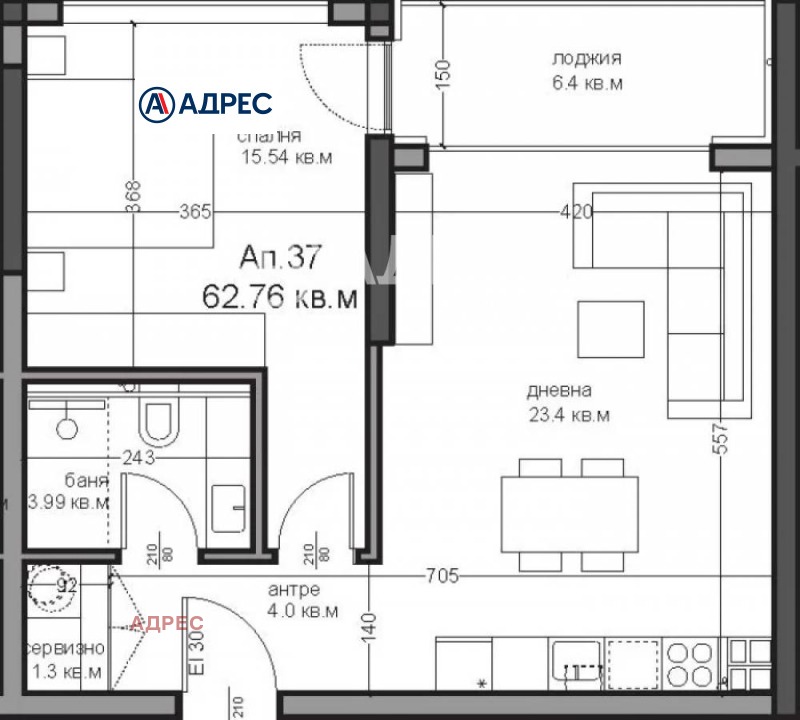 Till salu  1 sovrum Varna , Asparuhovo , 74 kvm | 83462685 - bild [4]