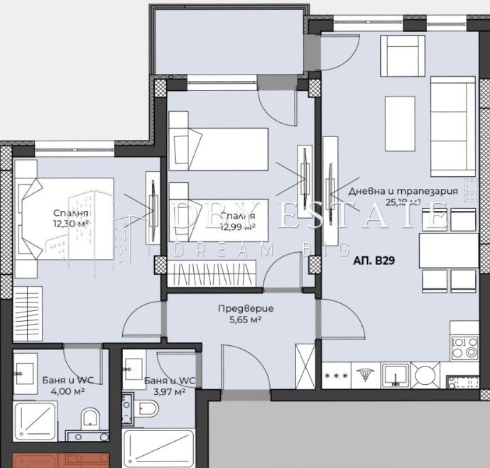 Myytävänä  2 makuuhuonetta Plovdiv , Hristo Smirnenski , 101 neliömetriä | 57277315 - kuva [2]