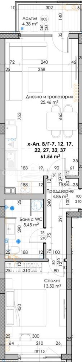Till salu  1 sovrum Plovdiv , Jujen , 72 kvm | 11055973 - bild [5]