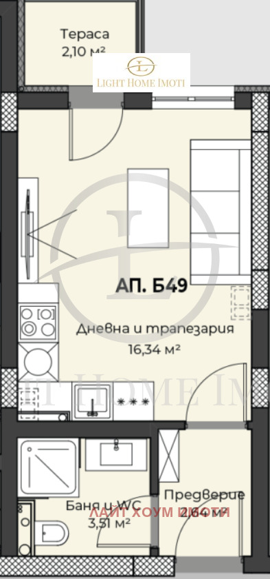 Na prodej  Studio Plovdiv , Christo Smirnenski , 36 m2 | 23302179 - obraz [7]