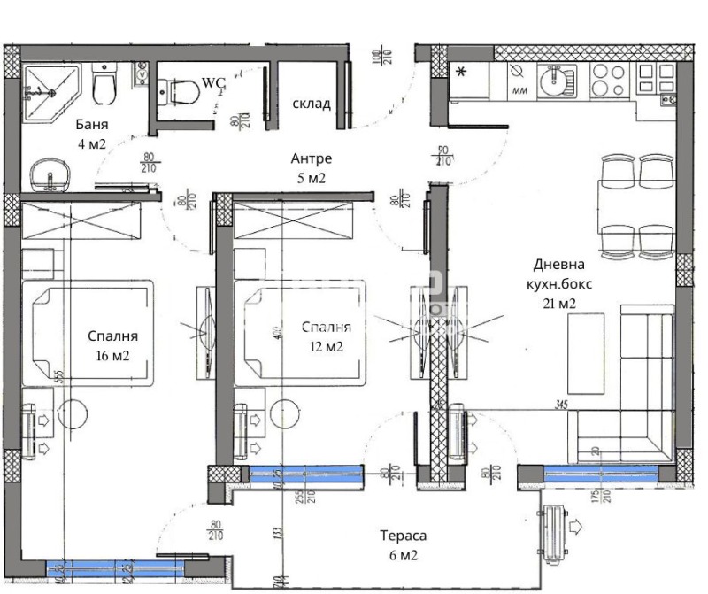 De vânzare  2 dormitoare Plovdiv , Belomorsci , 90 mp | 76871455 - imagine [2]