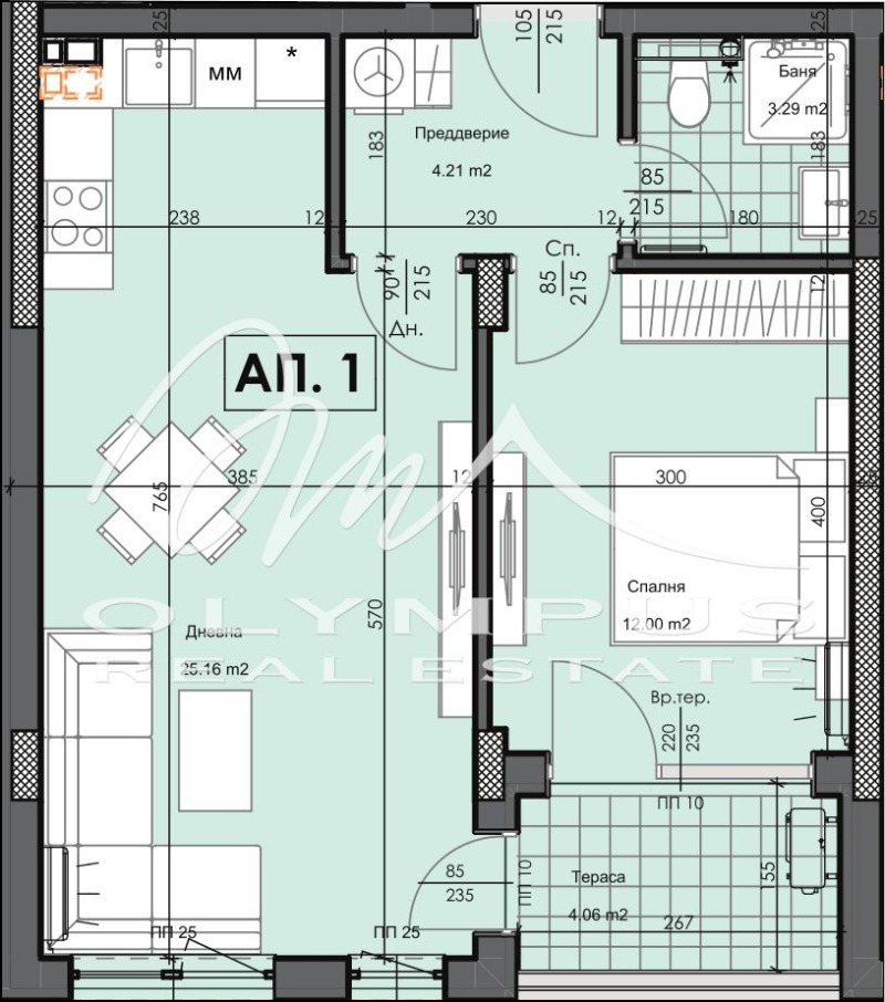 De vânzare  1 dormitor Plovdiv , Gagarin , 68 mp | 34105299 - imagine [2]