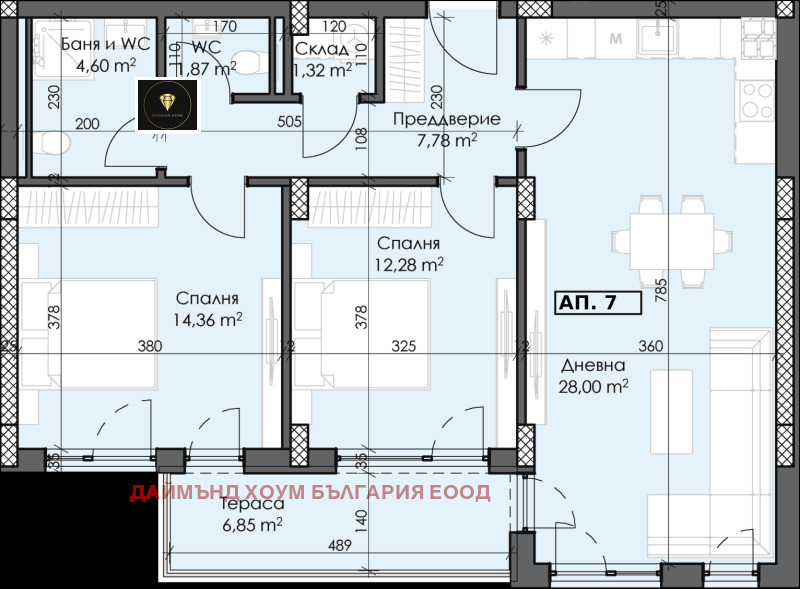 Eladó  2 hálószobás Plovdiv , Trakija , 108 négyzetméter | 53096411 - kép [2]