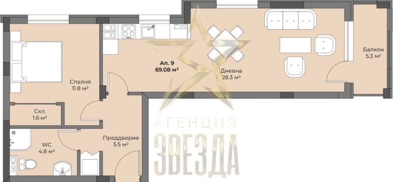 Продава 2-СТАЕН, гр. Пловдив, Беломорски, снимка 1 - Aпартаменти - 47181380