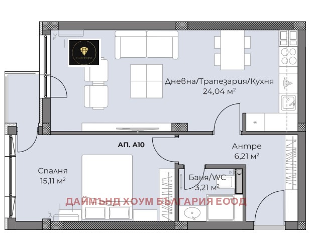 Myytävänä  1 makuuhuone Plovdiv , Hristo Smirnenski , 68 neliömetriä | 62355944 - kuva [2]