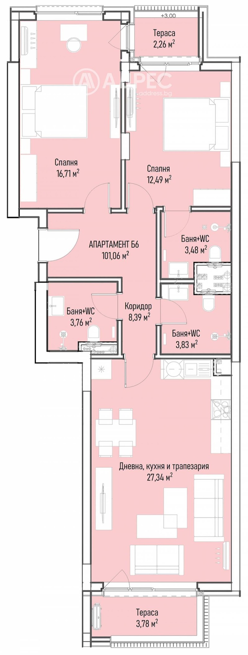 À venda  2 quartos Sofia , Mladost 4 , 125 m² | 43099753 - imagem [4]