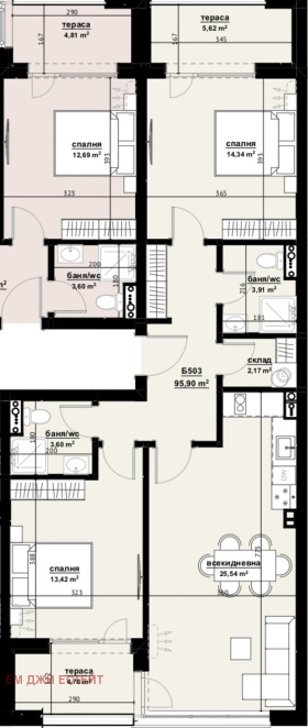 Продава 3-стаен град Бургас Изгрев - [1] 