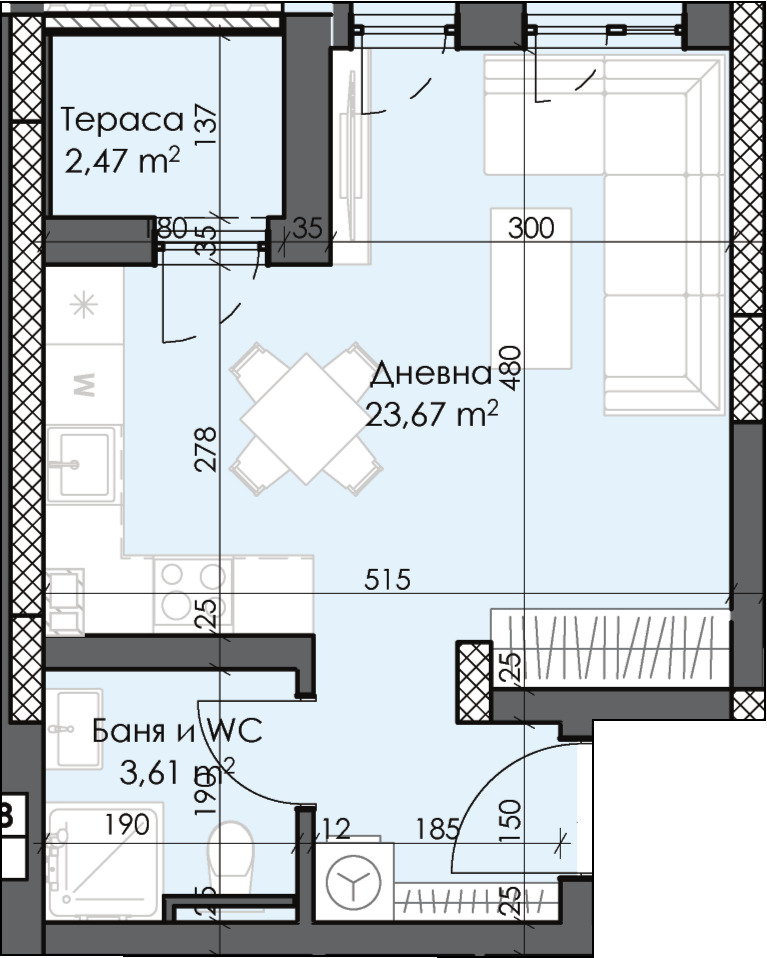 Продава 1-СТАЕН, гр. Пловдив, Тракия, снимка 2 - Aпартаменти - 48797515