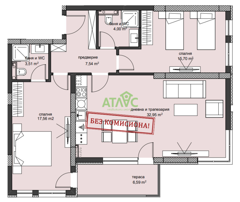 De vânzare  2 dormitoare Plovdiv , Hristo Smirnensci , 124 mp | 51247290