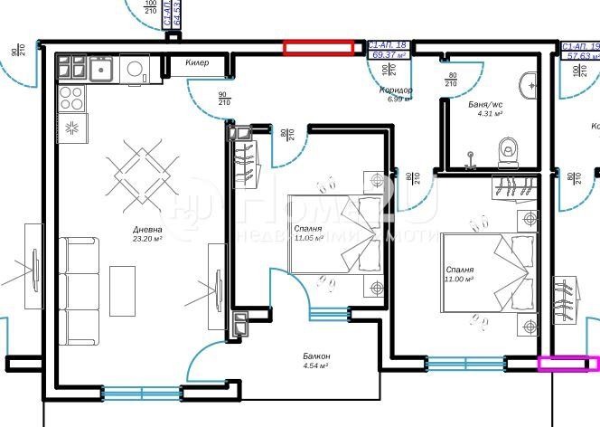 Na prodej  2 ložnice Varna , m-t Pčelina , 89 m2 | 61750752 - obraz [7]