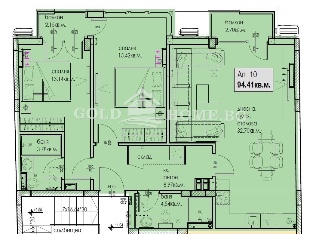 Продава 3-СТАЕН, гр. Пловдив, Кючук Париж, снимка 2 - Апартаменти - 55308810