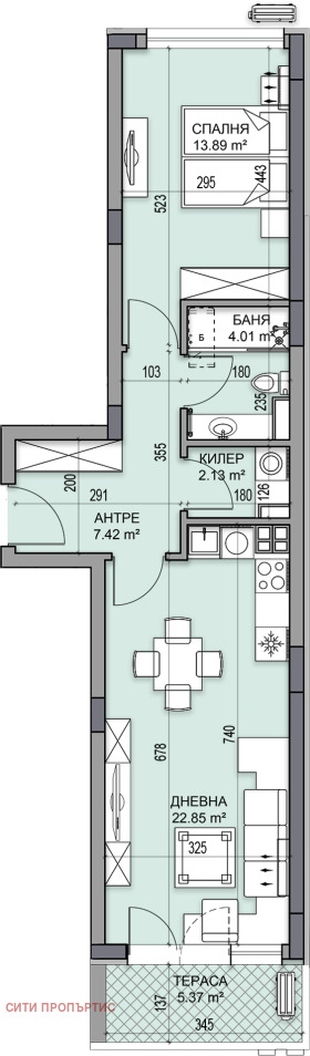 1 bedroom Gagarin, Plovdiv 1