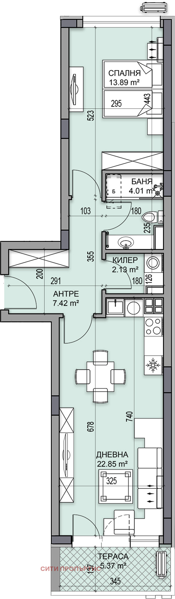 À venda  1 quarto Plovdiv , Gagarin , 78 m² | 52197364