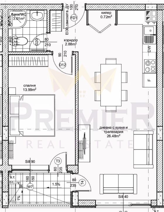 Продается  1 спальня Варна , Възраждане 1 , 66 кв.м | 53057893
