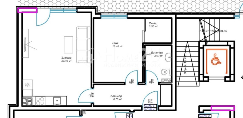 À vendre  1 chambre Varna , m-t Ptchelina , 74 m² | 27673895 - image [5]