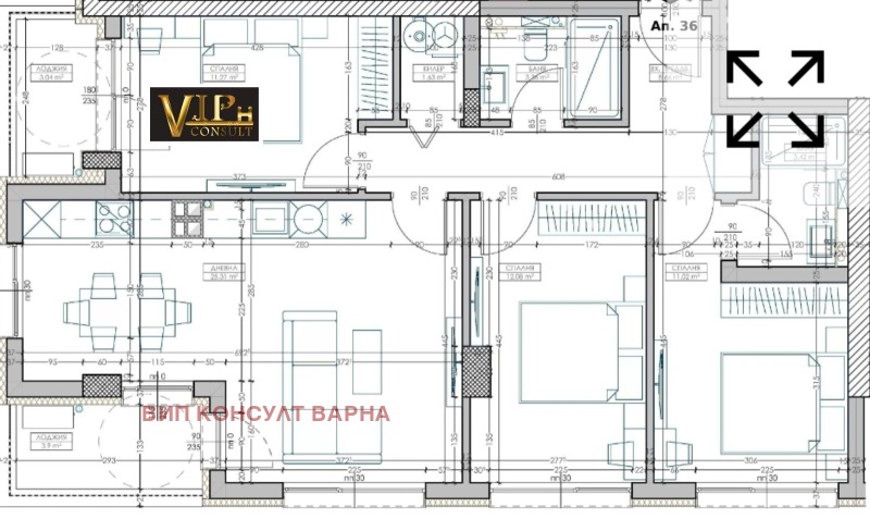 En venta  3 dormitorios Varna , Mladost 1 , 121 metros cuadrados | 16293201 - imagen [2]