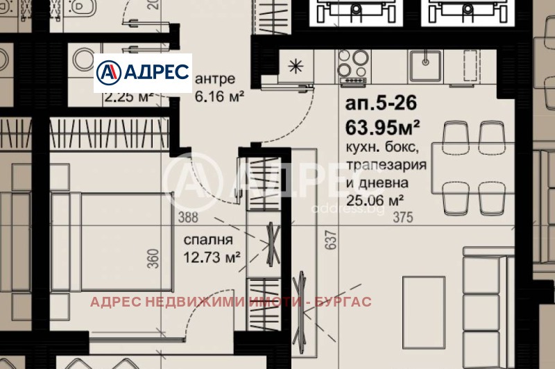 Продается  1 спальня Бургас , Изгрев , 74 кв.м | 10052874
