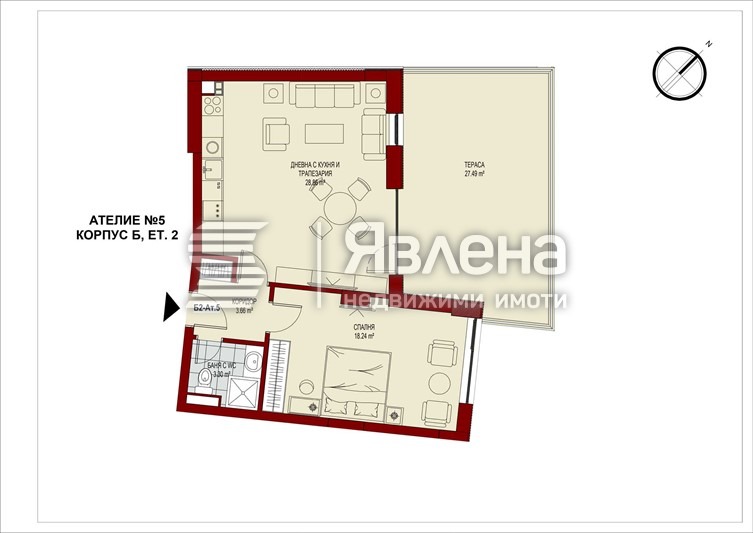 En venta  1 dormitorio Sofia , Serdika , 107 metros cuadrados | 48543054 - imagen [2]