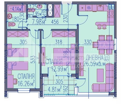 Te koop  2 slaapkamers Plovdiv , Trakija , 106 m² | 17748990 - afbeelding [2]