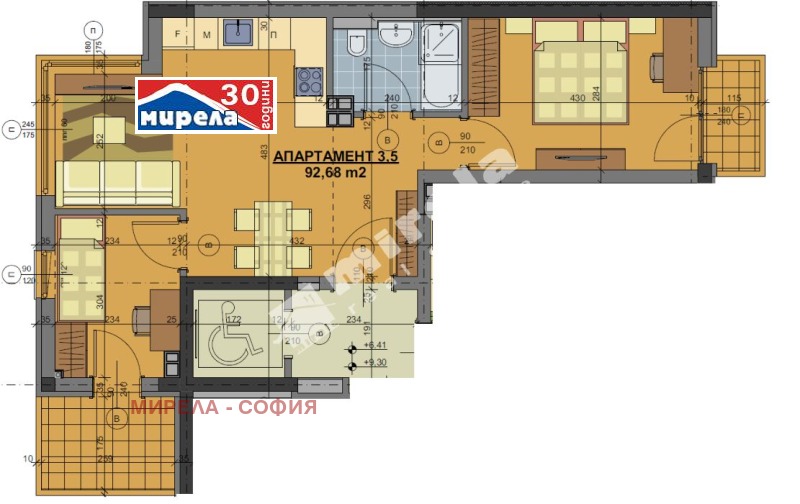 Продава  3-стаен град София , Център , 92 кв.м | 40917995
