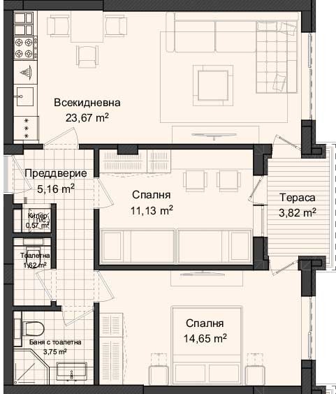 Продава 3-СТАЕН, гр. Пловдив, Гагарин, снимка 3 - Апартаменти - 55100824