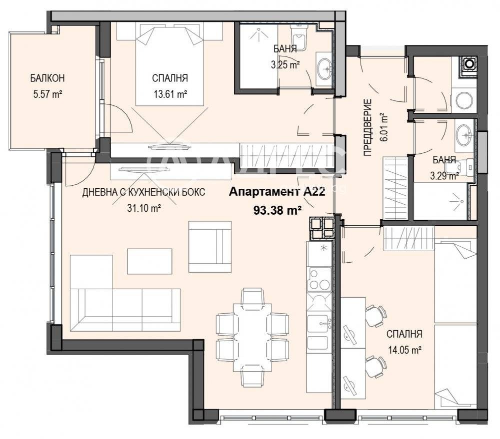 Продава 3-СТАЕН, гр. София, Кръстова вада, снимка 3 - Апартаменти - 55184575