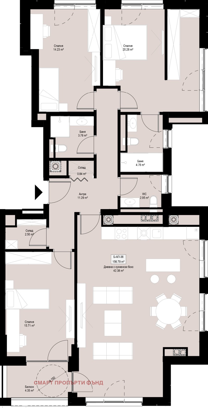 Eladó  3 hálószobás Sofia , Mladost 4 , 192 négyzetméter | 53427672 - kép [2]