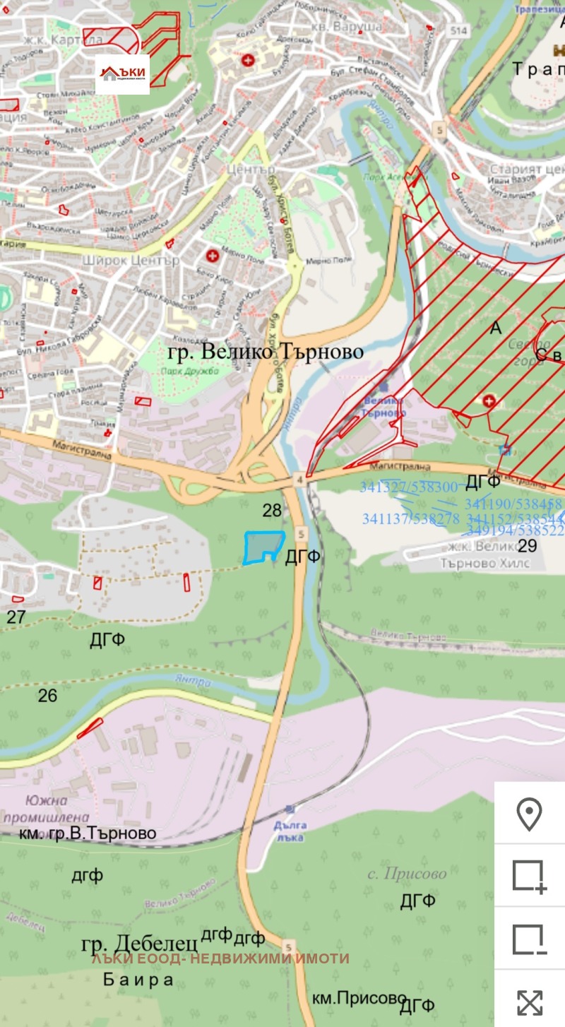 Продава ПАРЦЕЛ в град Велико Търново, Зона Б - 12348 кв.м / 250 000 € » 488 957.50 лв., ЛЪКИ ЕООД- НЕДВИЖИМИ ИМОТИ