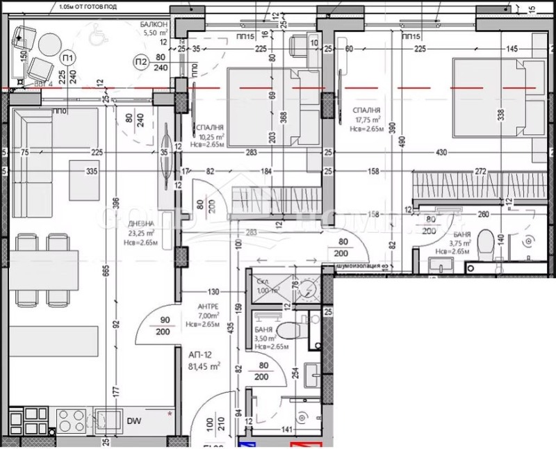 Eladó  2 hálószobás Plovdiv , Ostromila , 95 négyzetméter | 81989869 - kép [2]