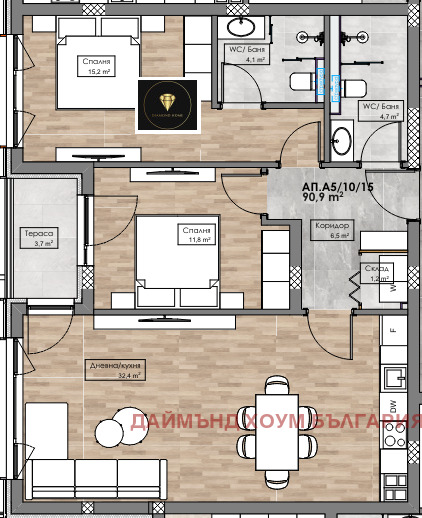 In vendita  2 camere da letto Plovdiv , Karshiiaka , 107 mq | 31576422 - Immagine [2]