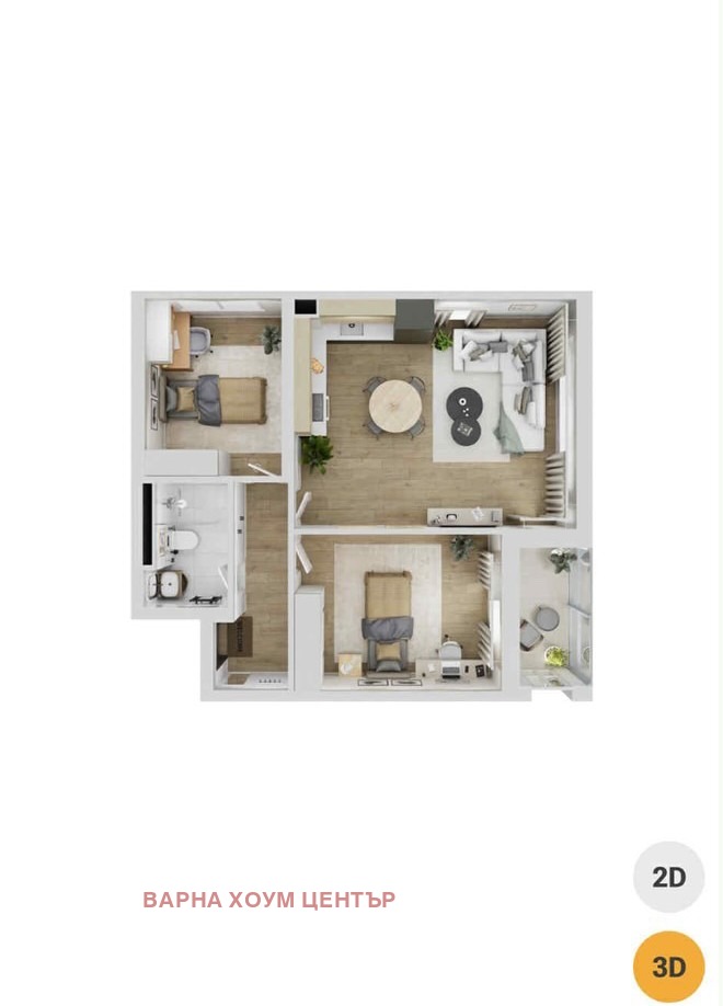 Продава 3-СТАЕН, гр. Варна, Кайсиева градина, снимка 2 - Апартаменти - 52223137