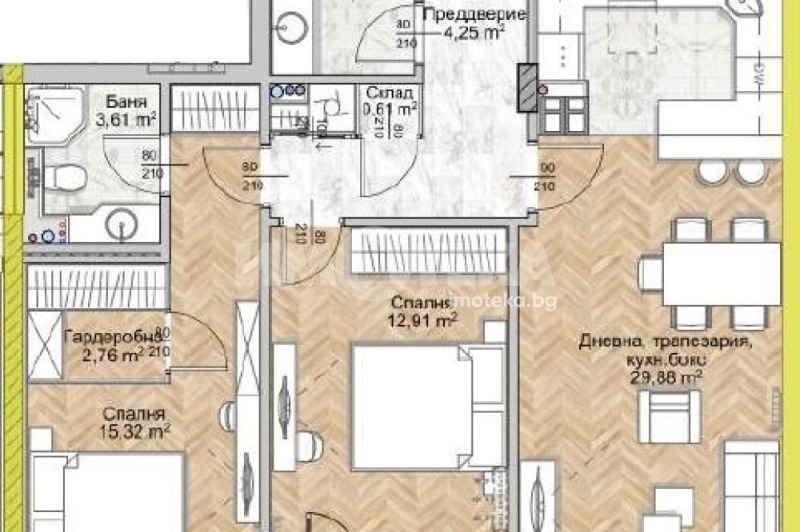 Продава 3-СТАЕН в град София, Люлин 8 - 110 кв.м / 225 459 € » 440 959.48 лв., ИМОТЕКА